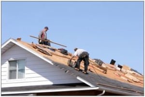 Men repairing a roof