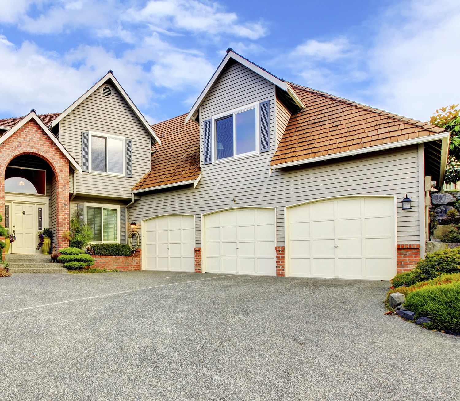 House with cedar shake roof