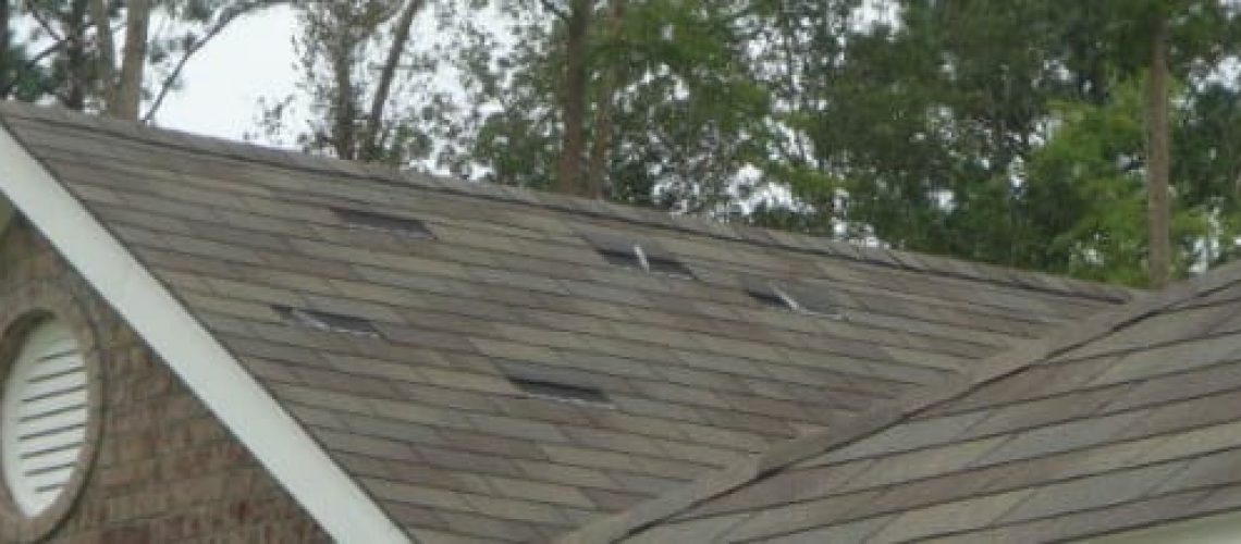 Roof with wind damage
